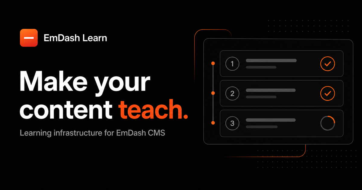 EmDash Learn — Open-source LMS plugin for EmDash CMS